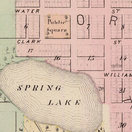 Vintage Map of Albert Lea, Minnesota, 1874