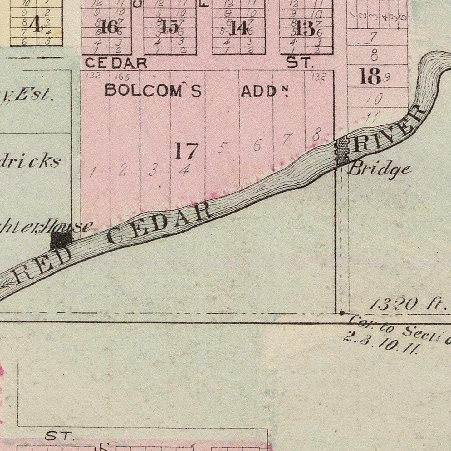 Vintage Map of Austin, Minnesota, 1874