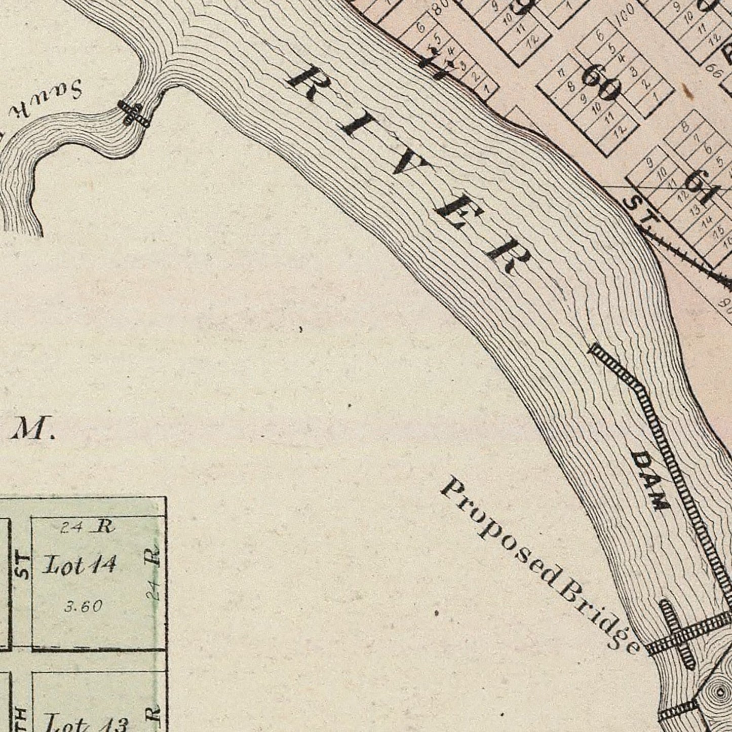 Vintage Map of Sauk Centre, Minnesota, 1874