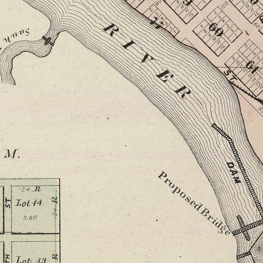 Vintage Map of Sauk Centre, Minnesota, 1874
