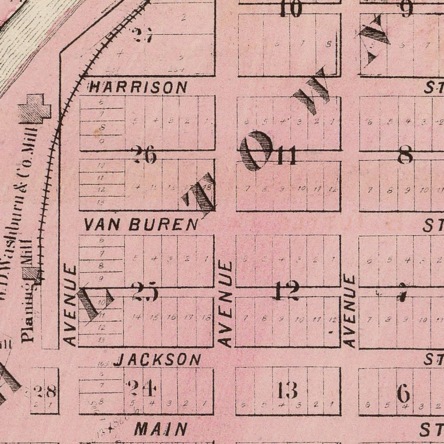 Vintage Map of Anoka, Minnesota, 1874