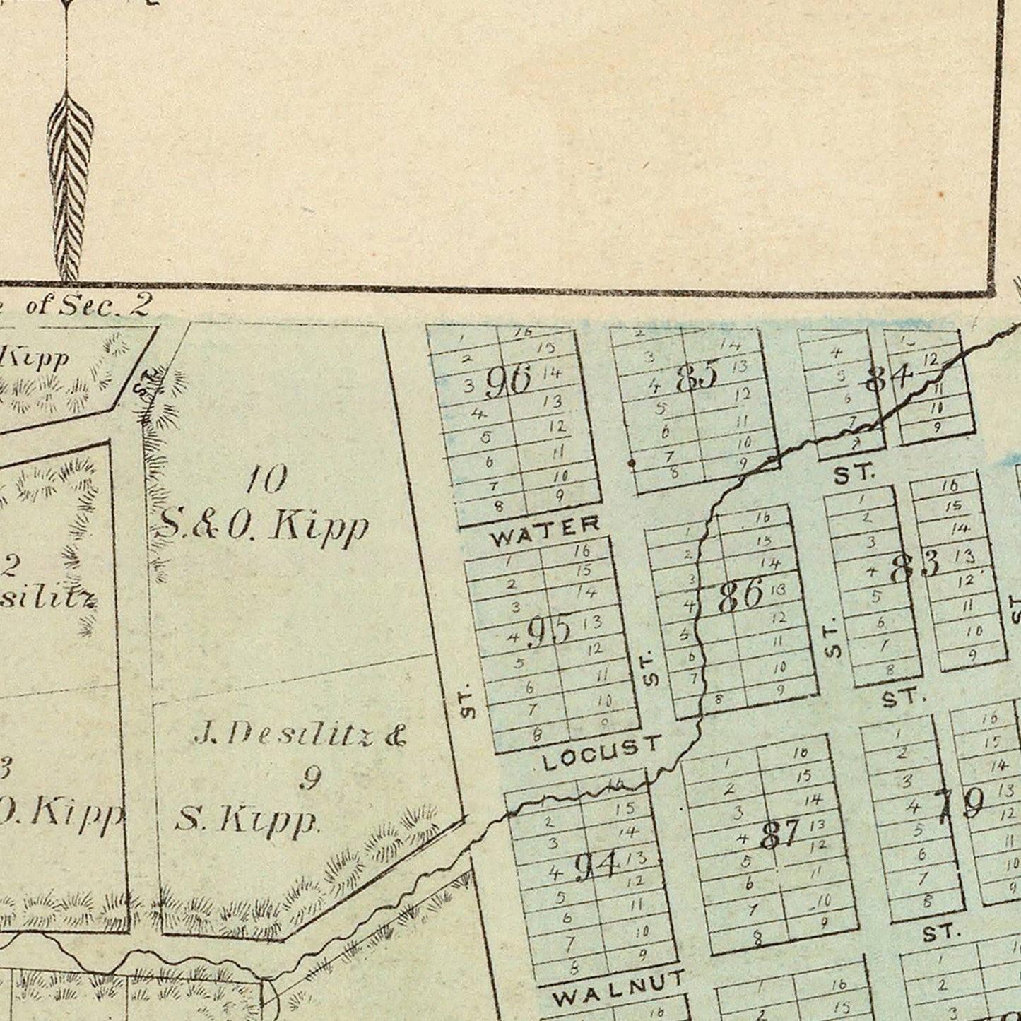 Vintage Map of Glencoe, Minnesota, 1874