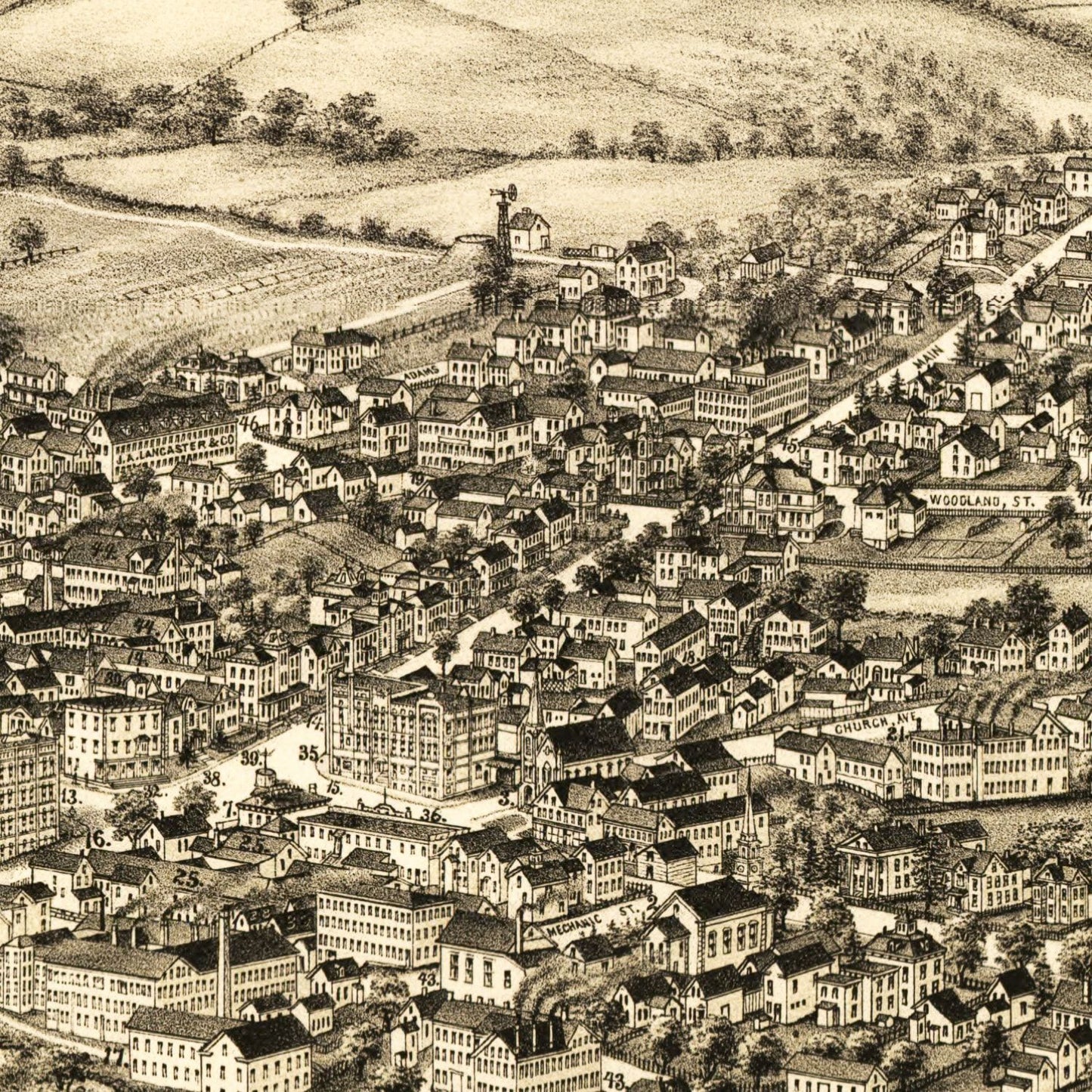 Vintage Map of Merrimac, Massachusetts, 1889