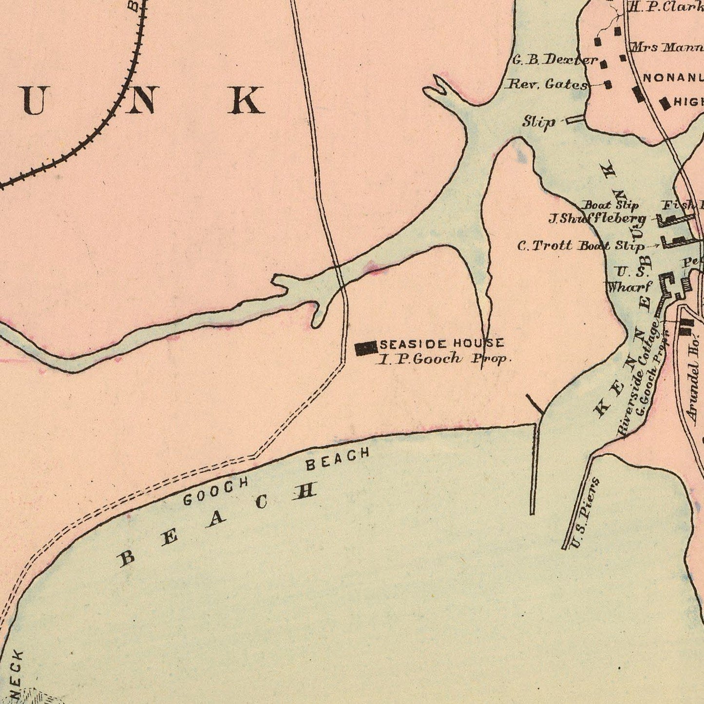 Vintage Map of Cape Porpoise, Maine, 1894