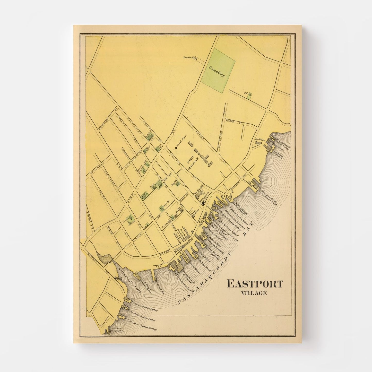 Vintage Map of Eastport, Maine, 1894