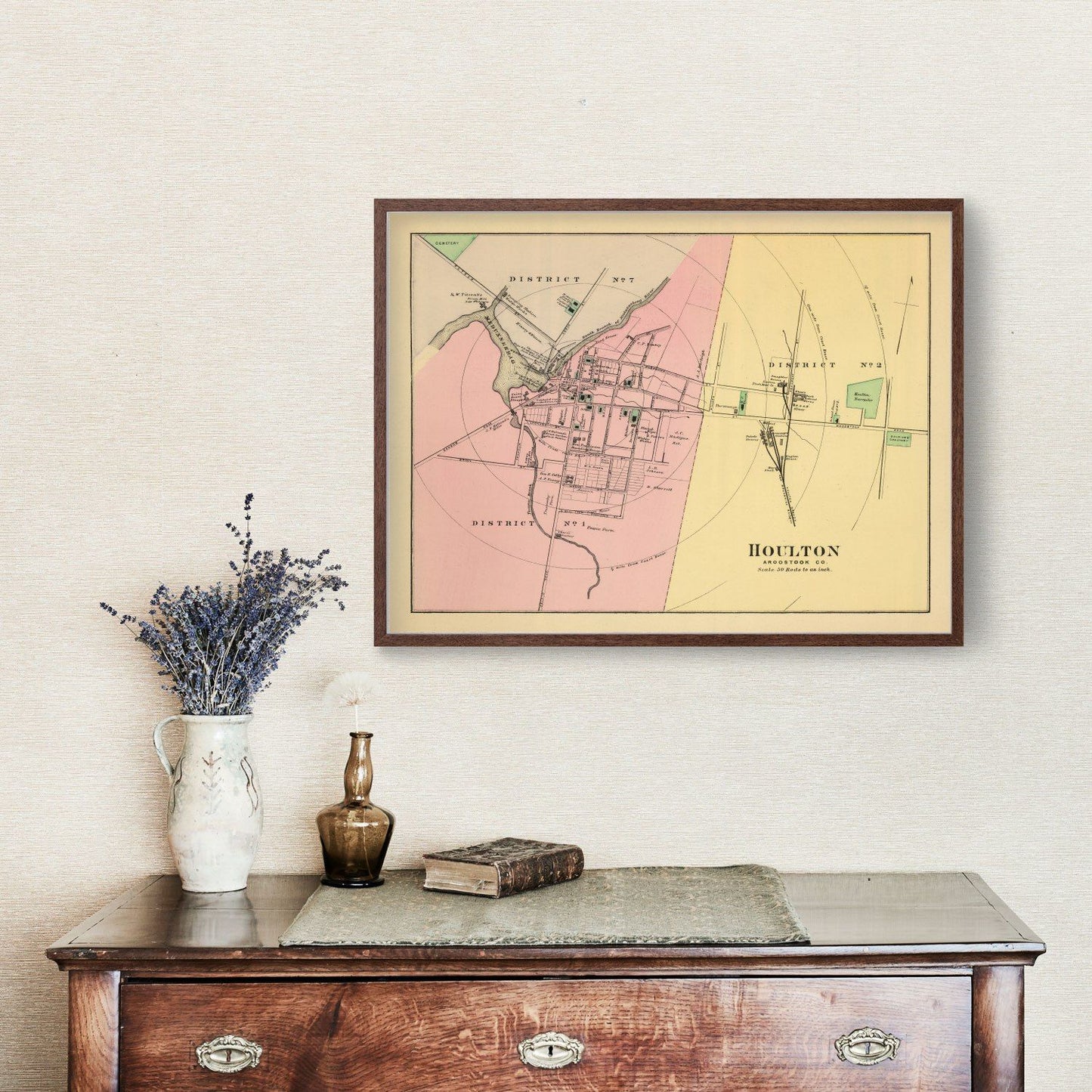 Vintage Map of Houlton, Aroostook County, Maine, 1894 (Historic Print)