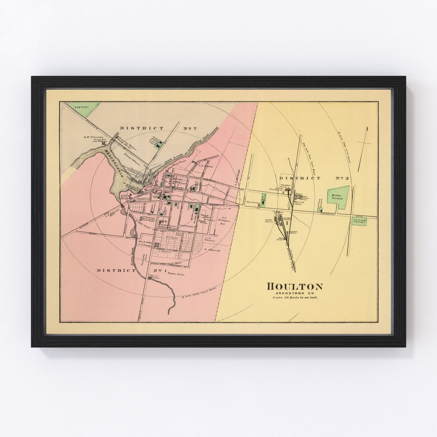 vintage map of Houlton, Maine, 1894