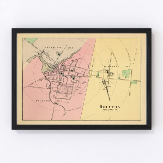 vintage map of Houlton, Maine, 1894