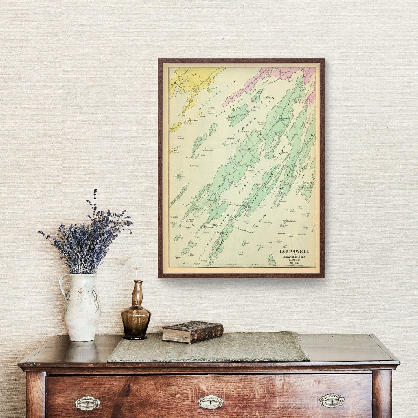 Vintage Map of Harpswell, Maine, 1894
