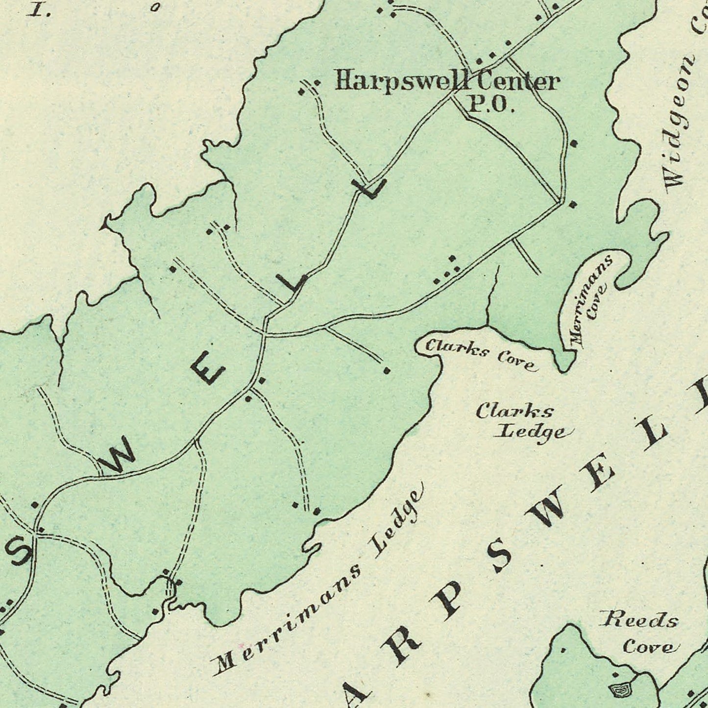 Vintage Map of Harpswell, Maine, 1894