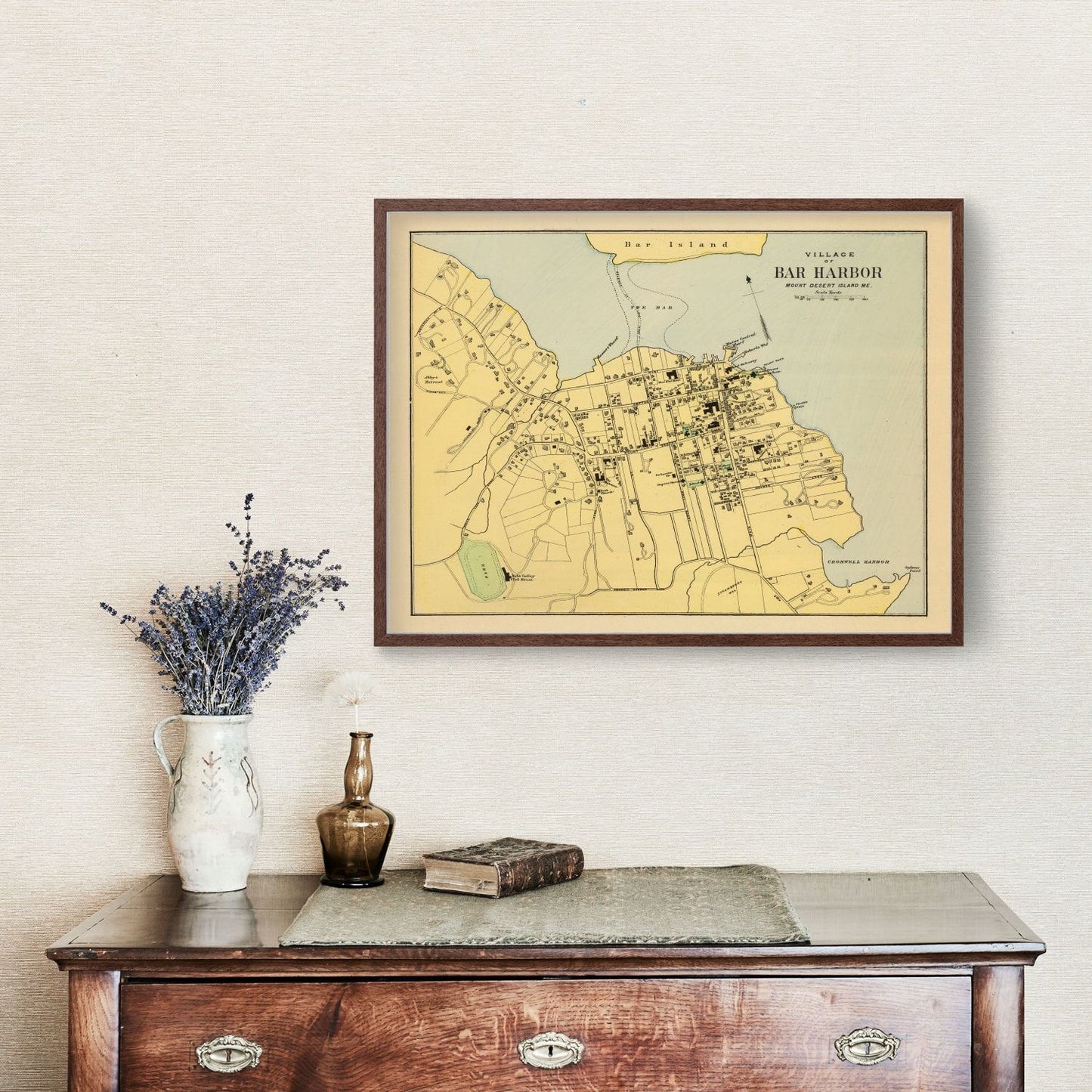 Vintage Map of Bar Harbor, Maine, 1894