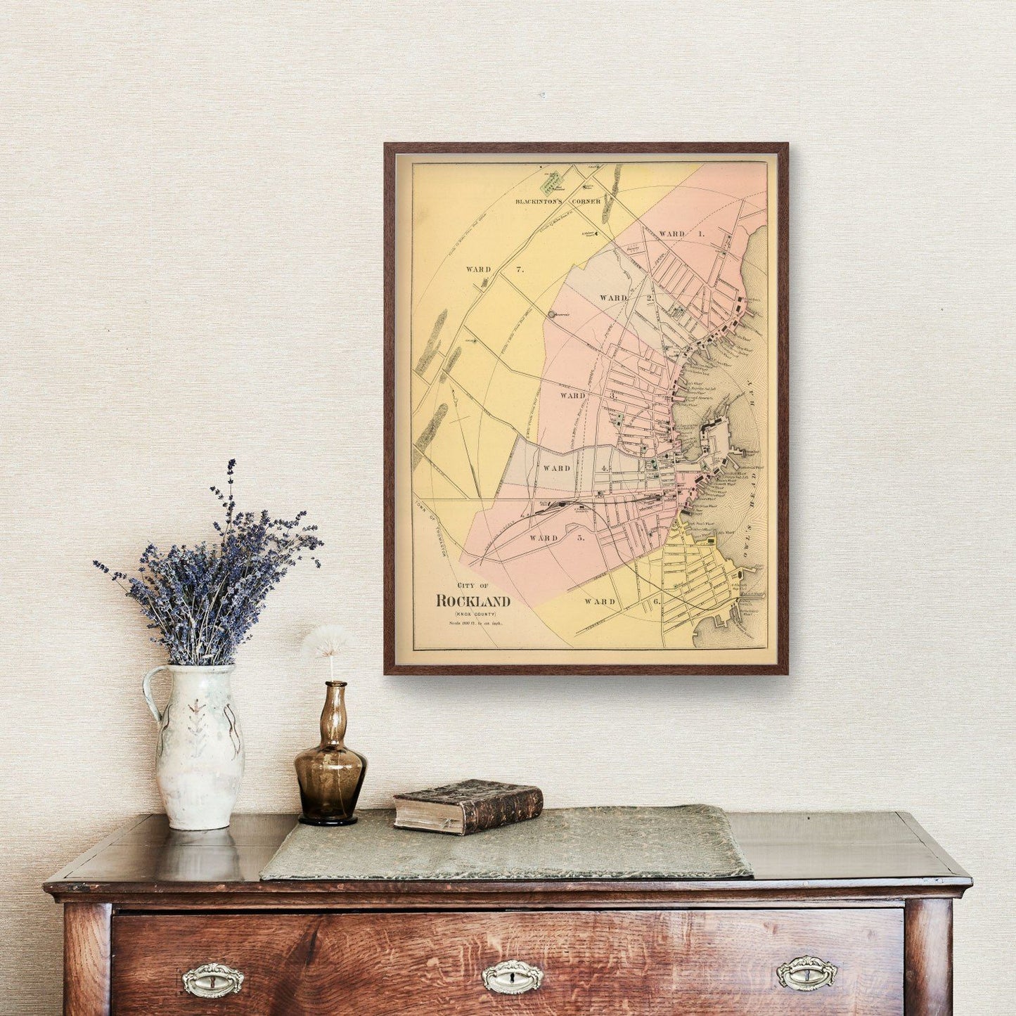 Vintage Map of Rockland, Maine, 1894