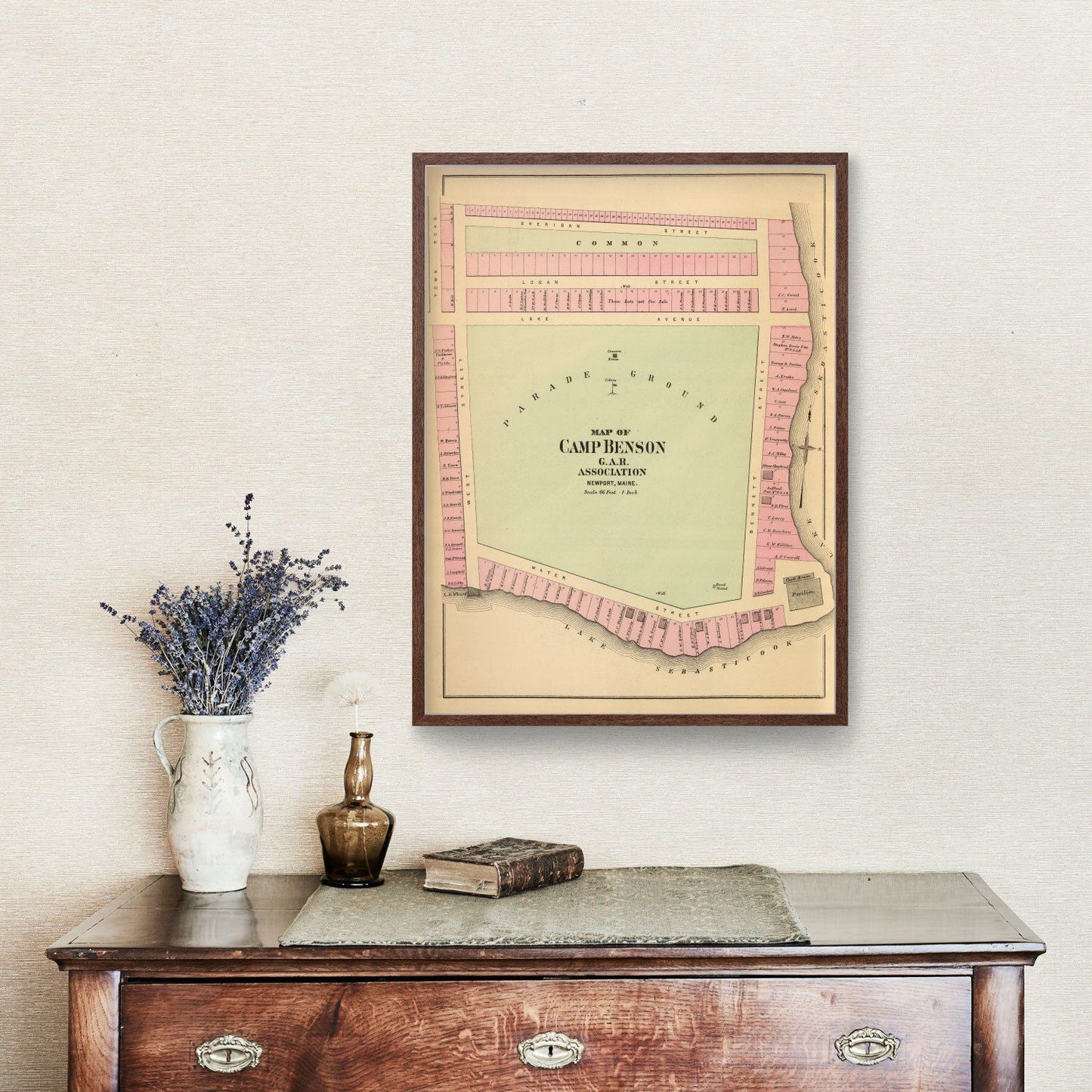 Vintage Map of Camp Benson, Maine, 1894 | Wall Art