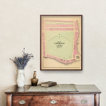 Vintage Map of Camp Benson, Maine, 1894 | Wall Art