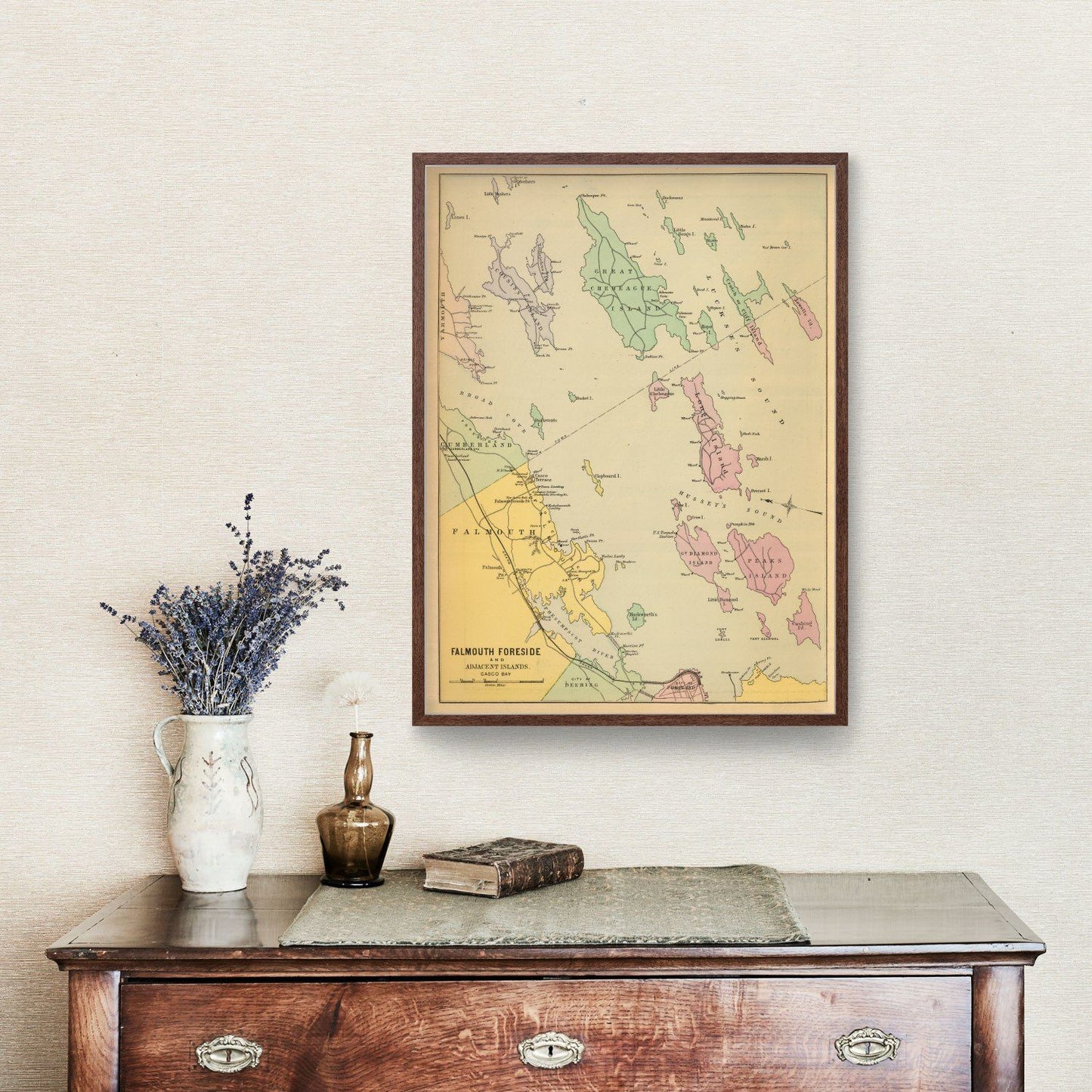 Vintage Map of Falmouth Foreside, Maine, 1894
