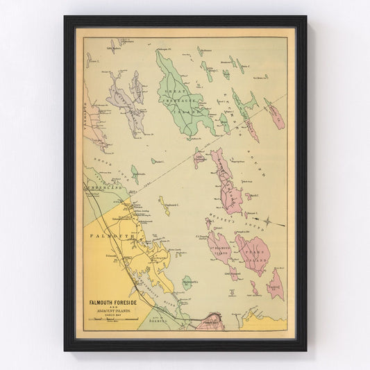 vintage map of Falmouth Foreside, Maine, 1894