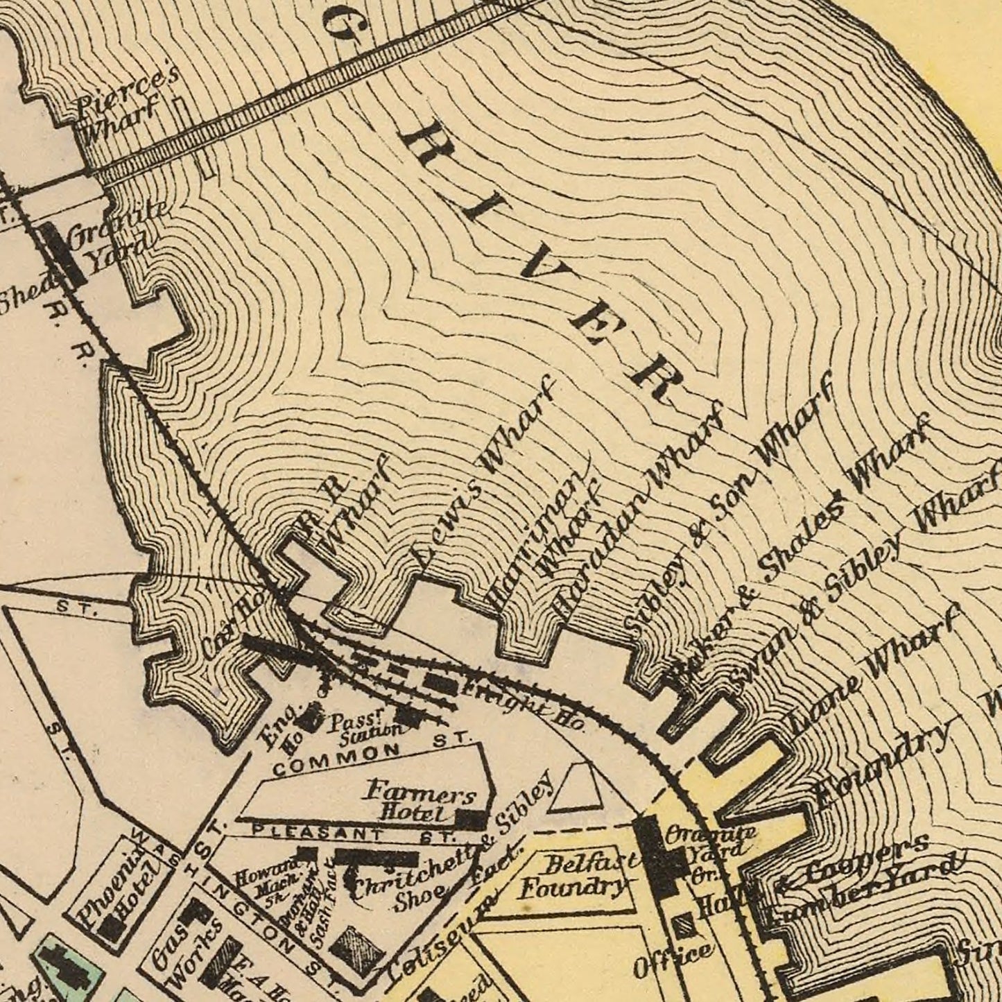 Vintage Map of Belfast, Maine, 1894