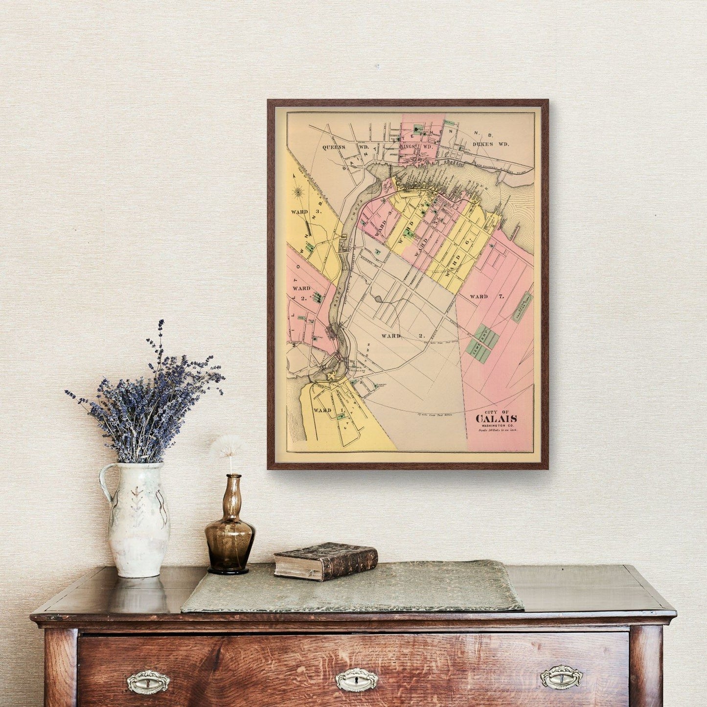 Vintage Map of Calais, Maine, 1894 | Wall Art