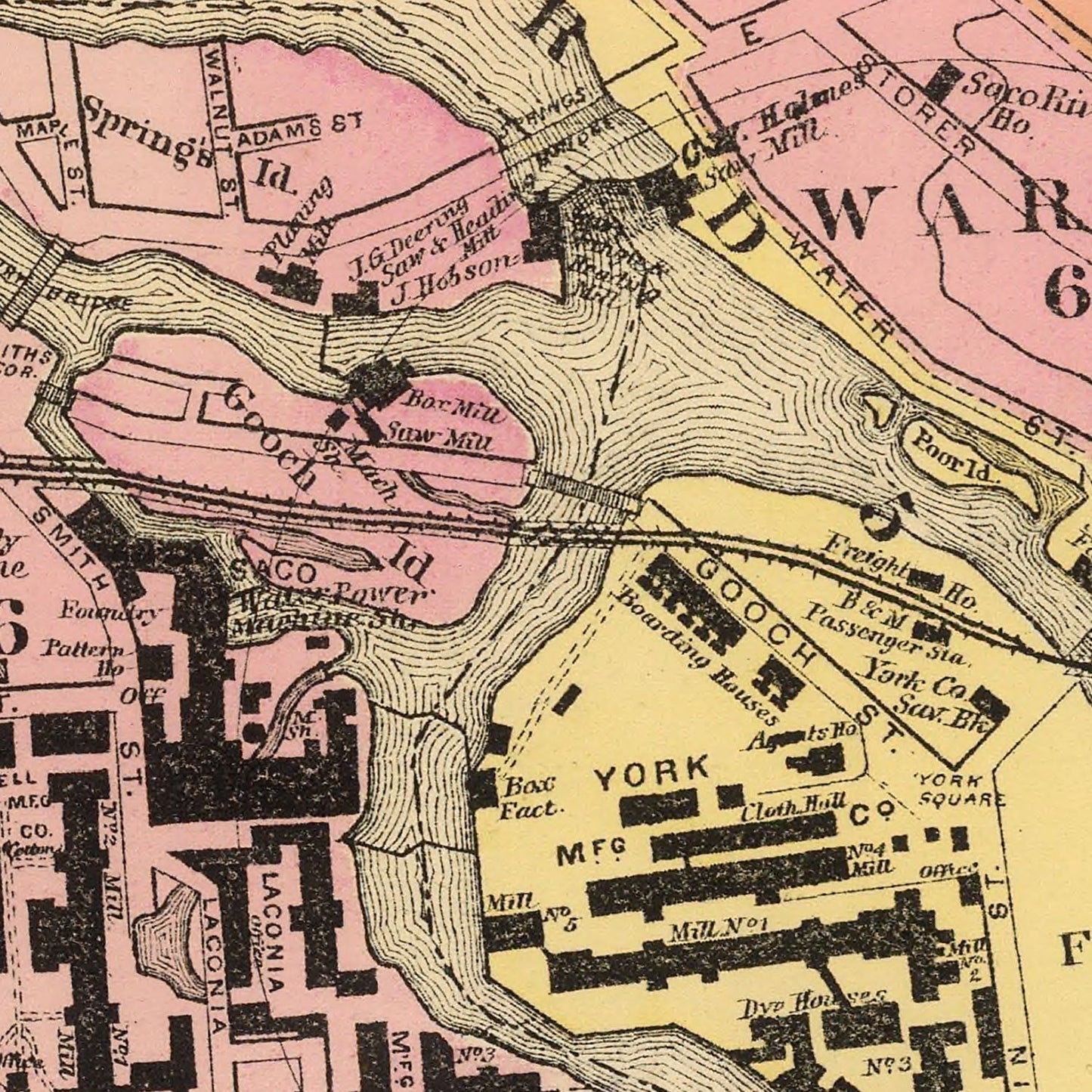 Vintage Map of Biddeford, Maine, 1894