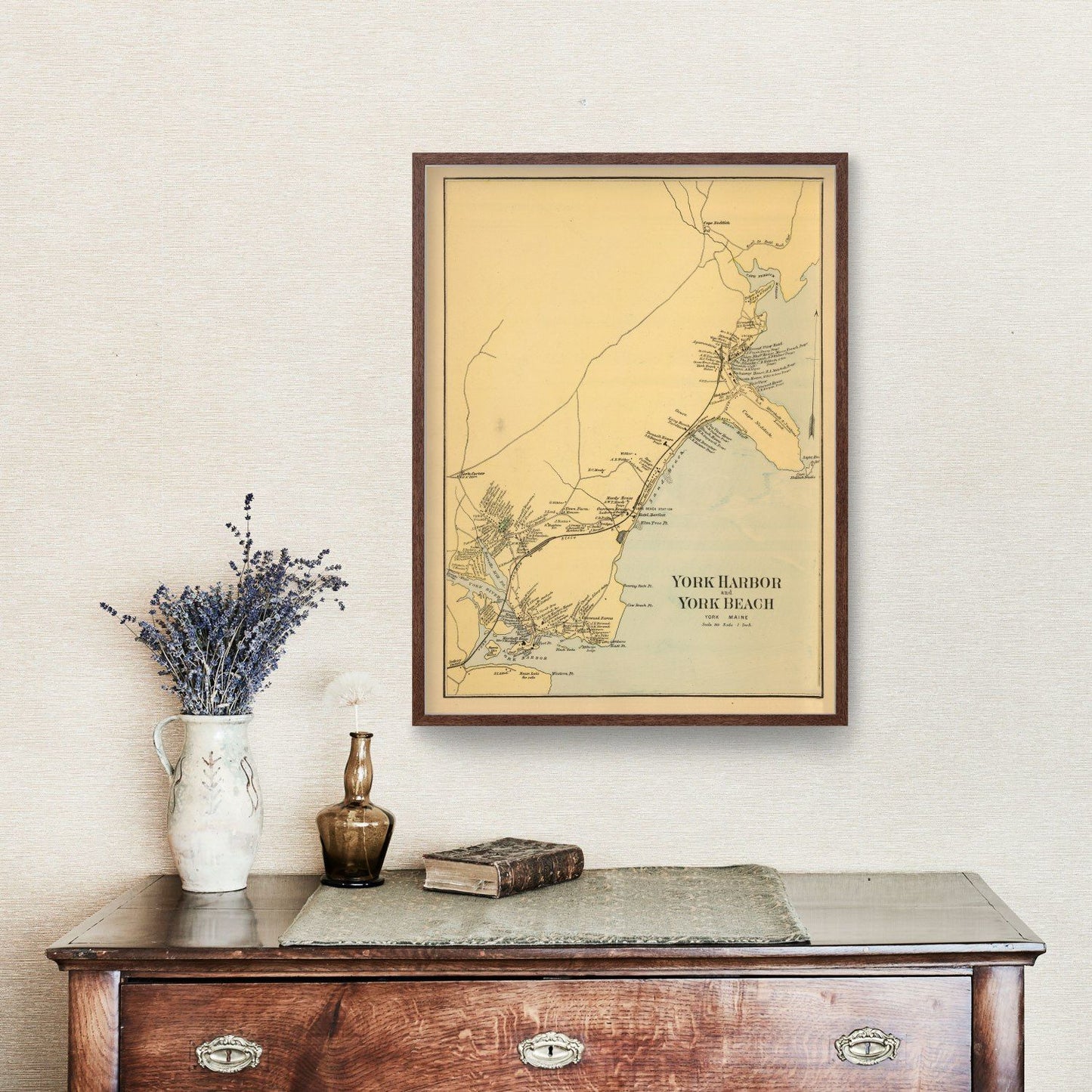 Vintage Map of York Beach, Maine, 1894