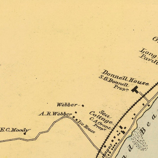 Vintage Map of York Beach, Maine, 1894