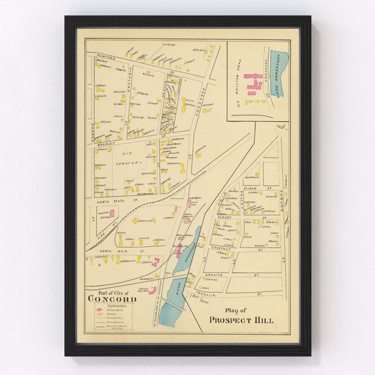 vintage map of Concord, New Hampshire, 1892