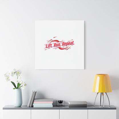 Lift Run Repeat Gym Motivation Canvas Wall Art