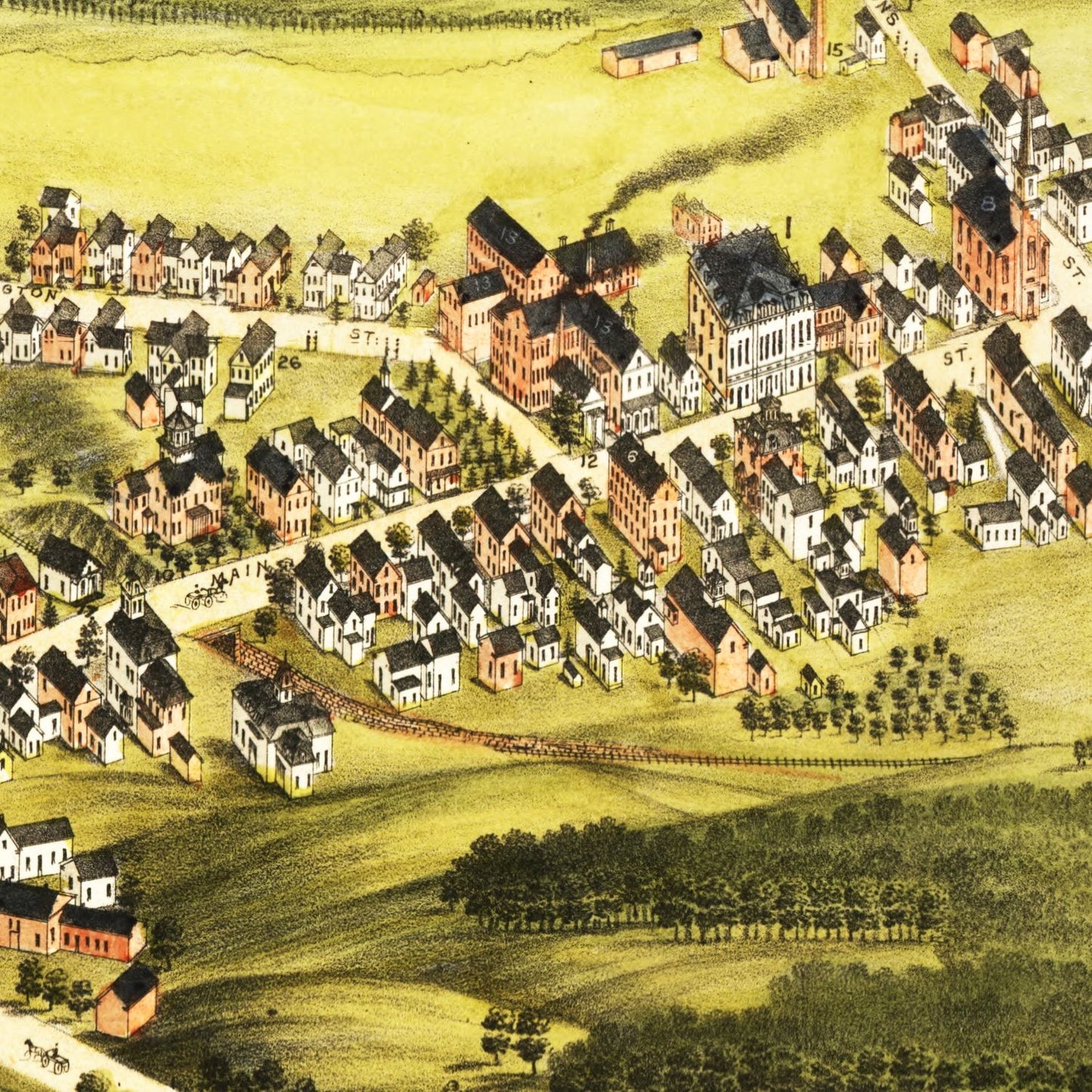 Vintage Map of Monson, Massachusetts, 1879