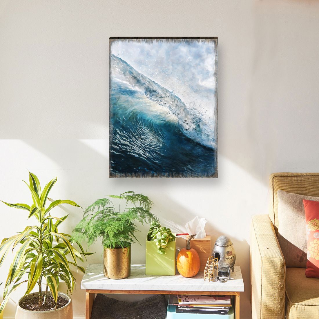 Ocean Wave Wood Wall Art, Coastal Decor
