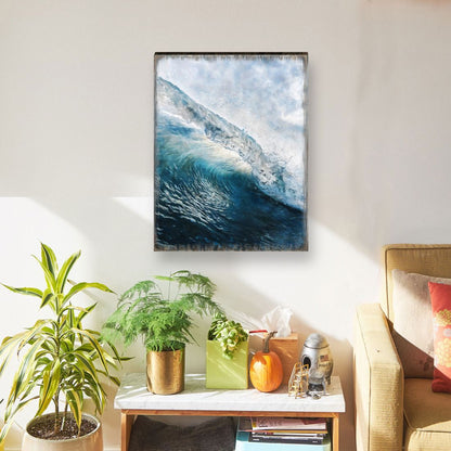 Ocean Wave Wood Wall Art, Coastal Decor
