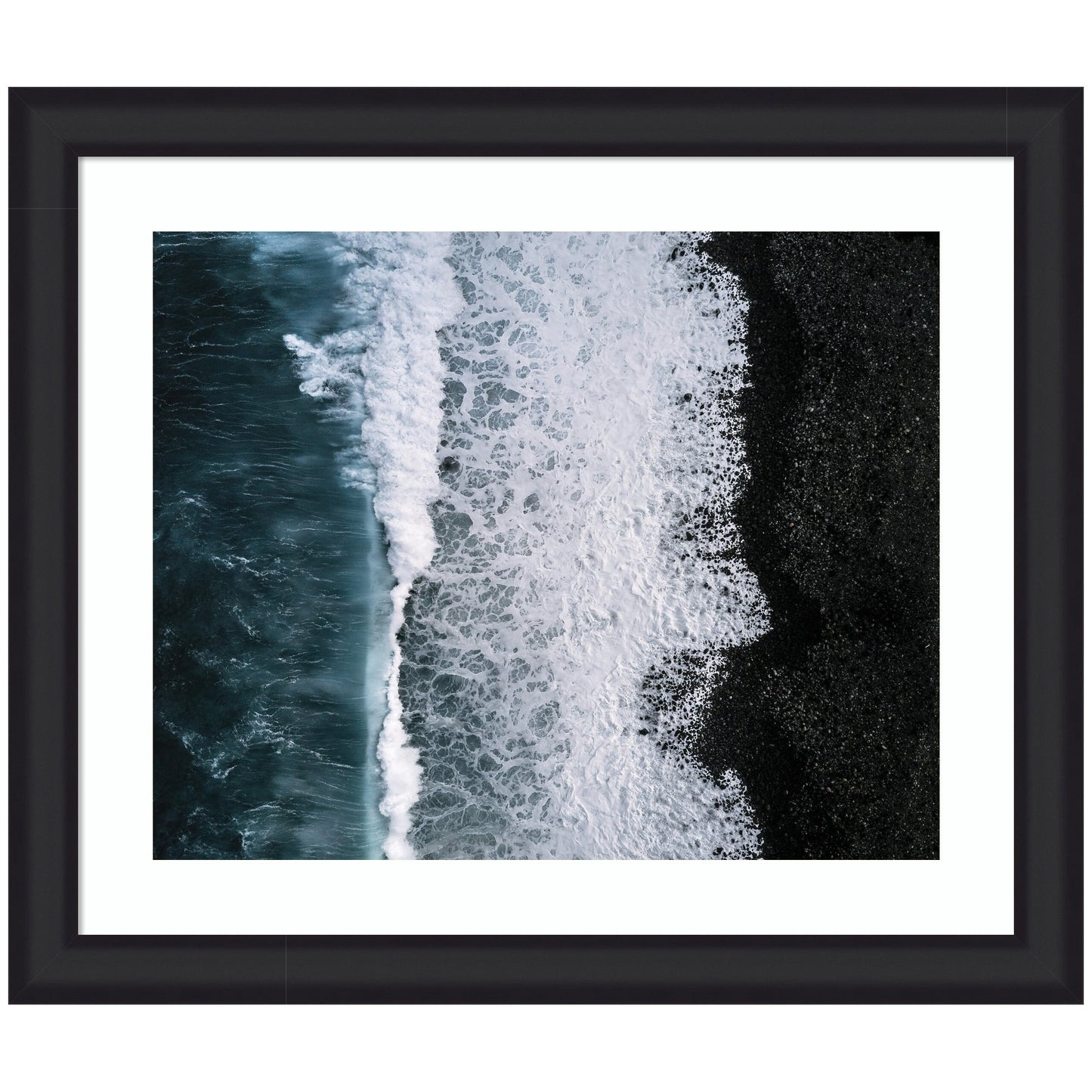 Ocean Waves Black Beach Iceland Framed Wall Art