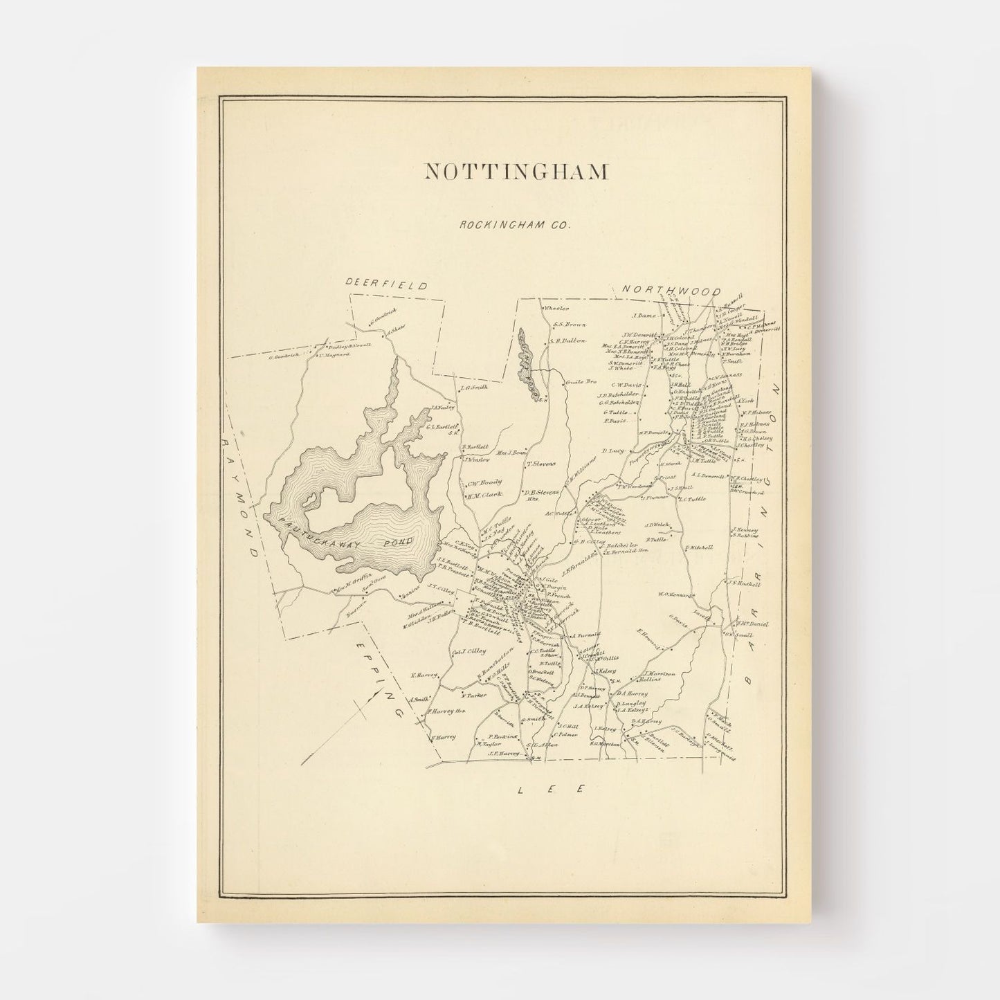 Vintage Map of Nottingham, New Hampshire, 1892