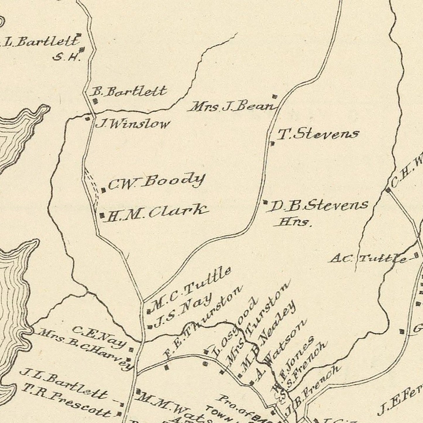 Vintage Map of Nottingham, New Hampshire, 1892