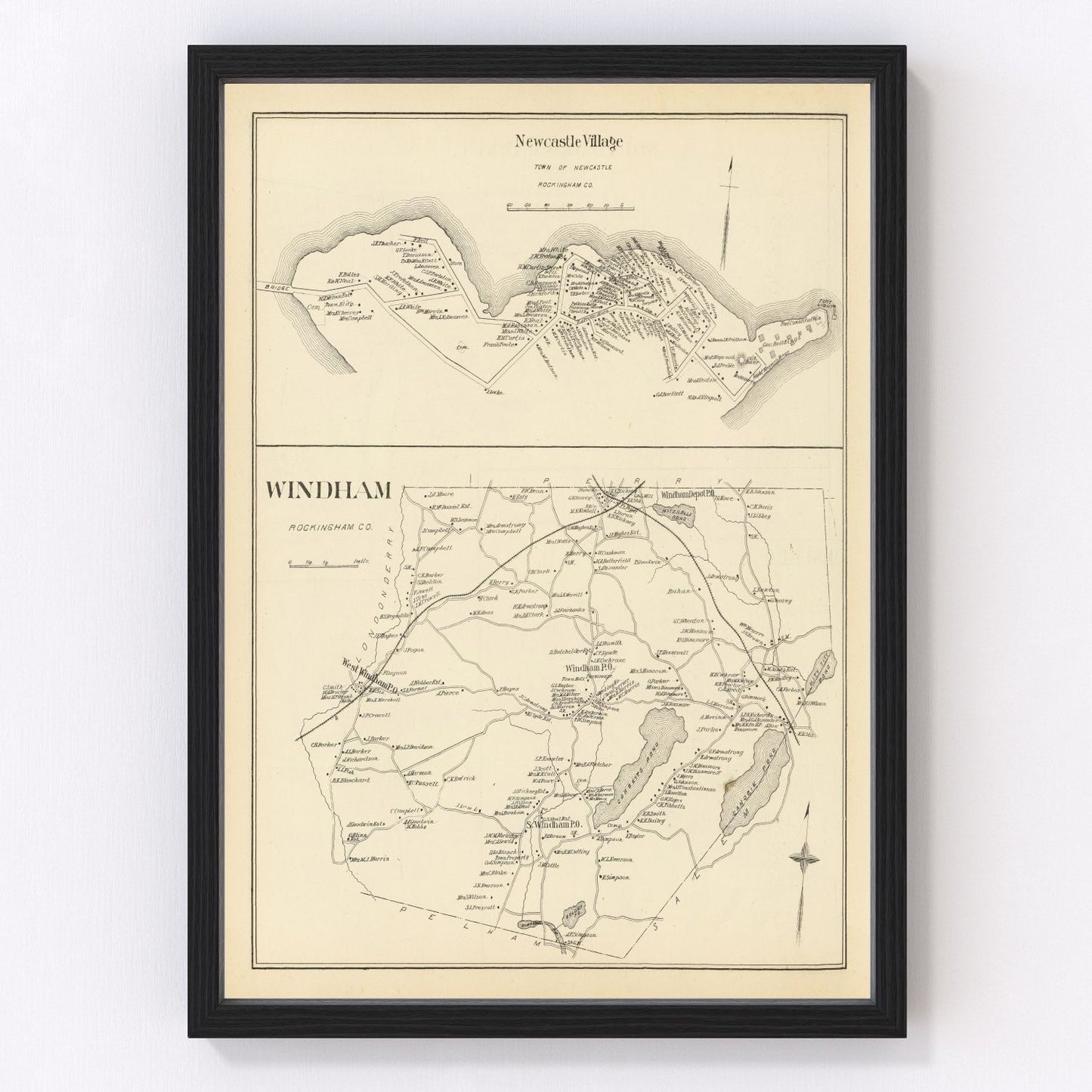 Vintage map of New Castle, New Hampshire, 1892