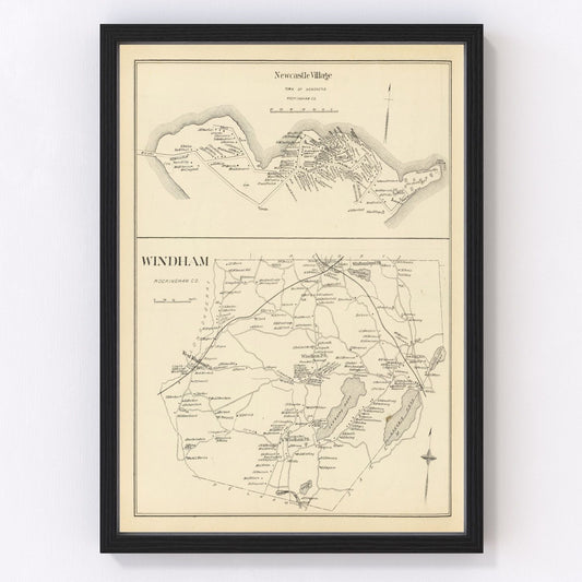 Vintage map of New Castle, New Hampshire, 1892