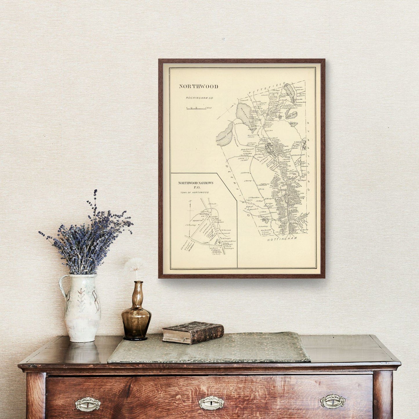 Vintage Map of Northwood, New Hampshire, 1892