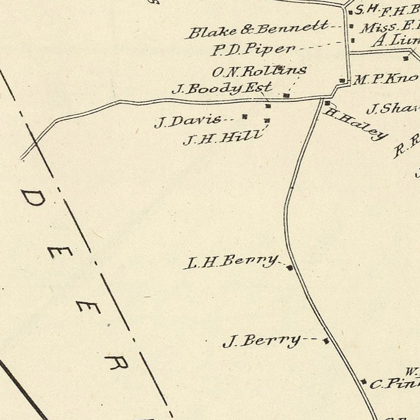 Vintage Map of Northwood, New Hampshire, 1892