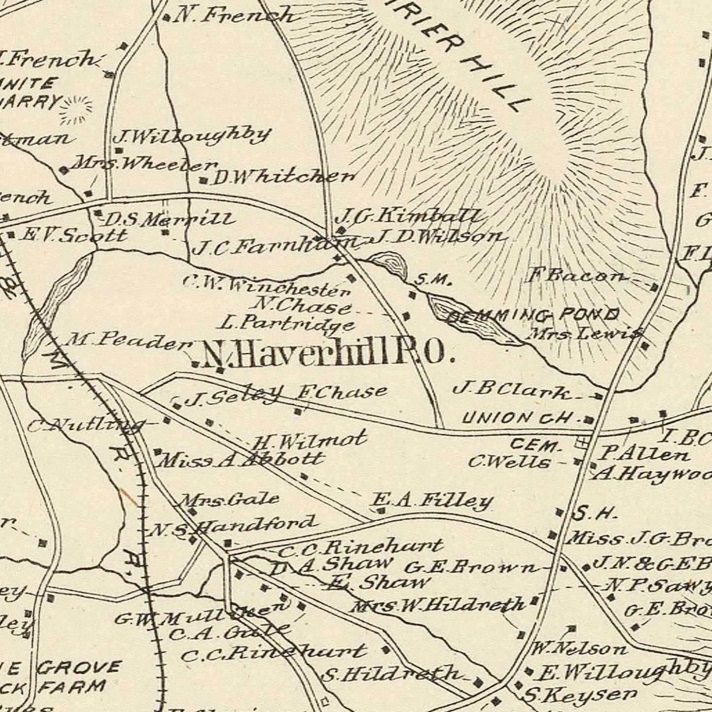 Vintage Map of Haverhill, New Hampshire, 1892 (Grafton)
