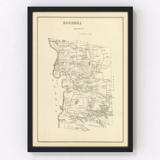 Vintage map of Haverhill, New Hampshire, 1892
