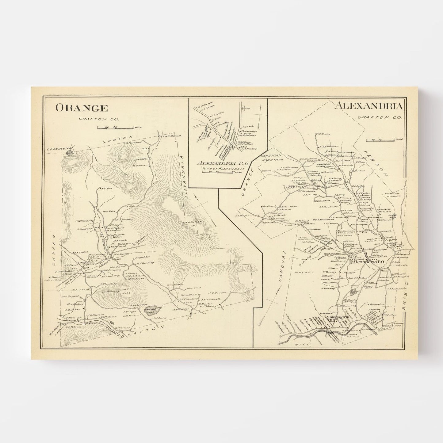Vintage Map of Alexandria, New Hampshire, 1892