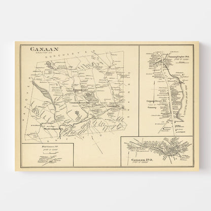 Vintage Map of Canaan, New Hampshire, 1892 | Wall Art