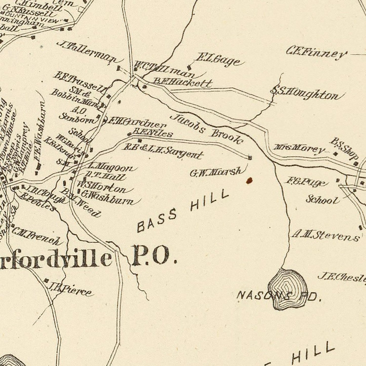Vintage Map of Orford, New Hampshire, 1892