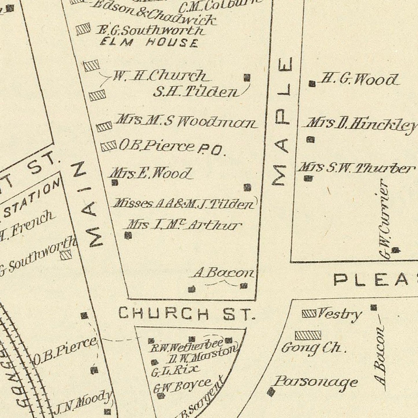 Vintage Map of West Lebanon, New Hampshire, 1892