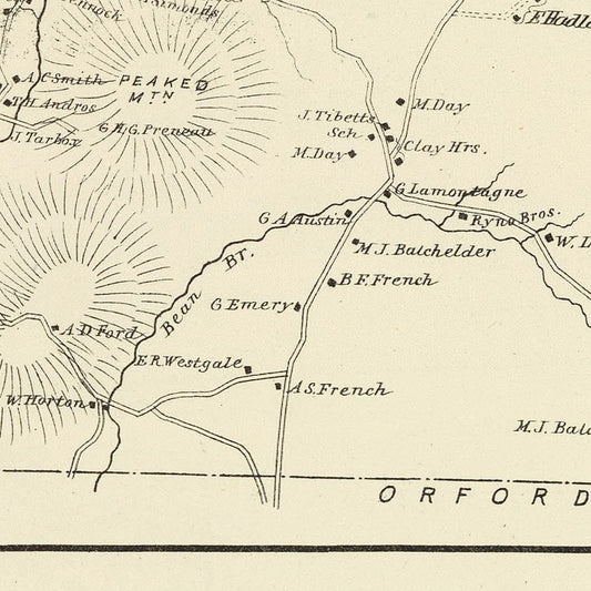 Vintage Map of Piermont, New Hampshire, 1892