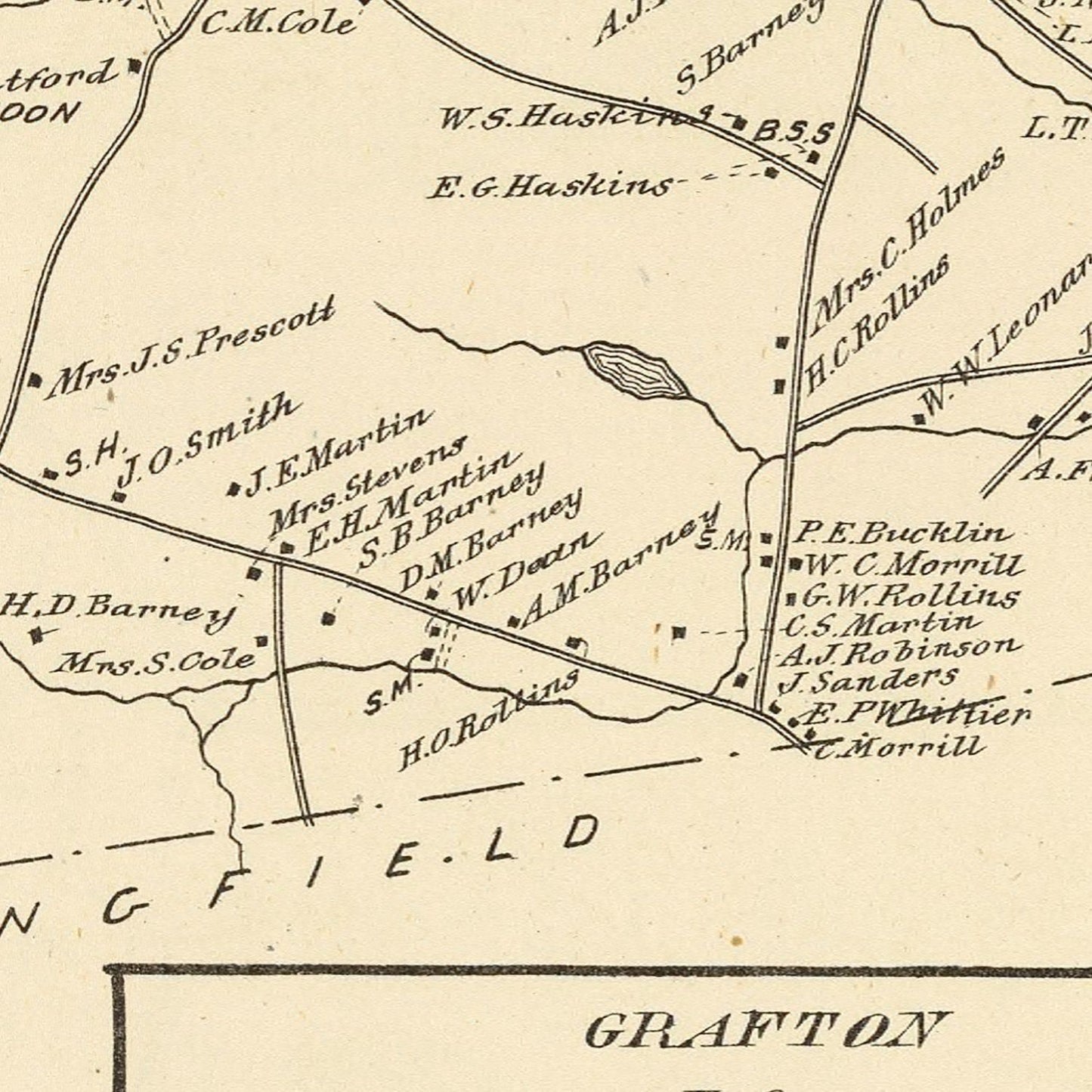 Vintage Map of Franconia, New Hampshire, 1892