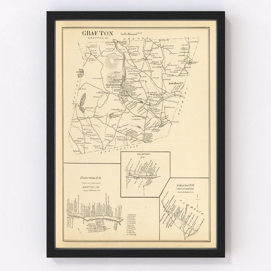 vintage map of Franconia, New Hampshire, 1892