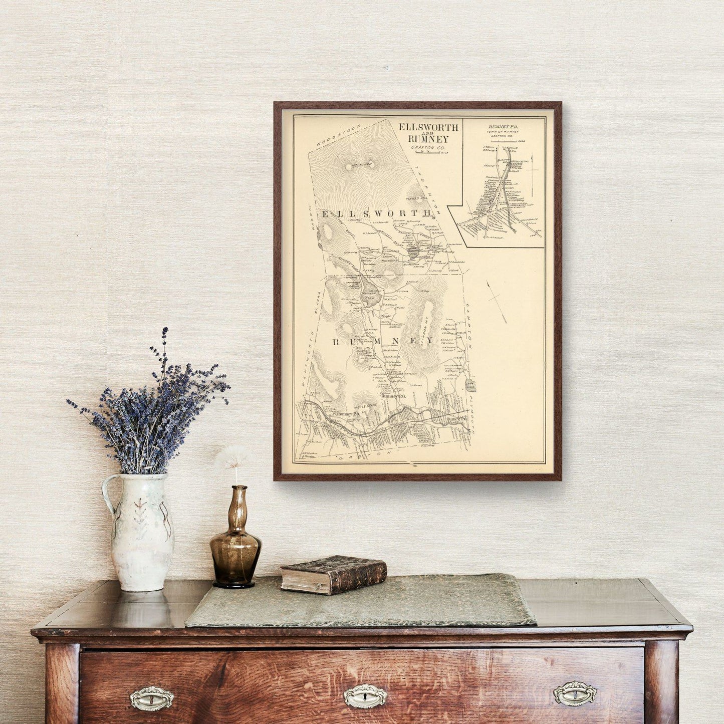 Vintage Map of Ellsworth, New Hampshire 1892