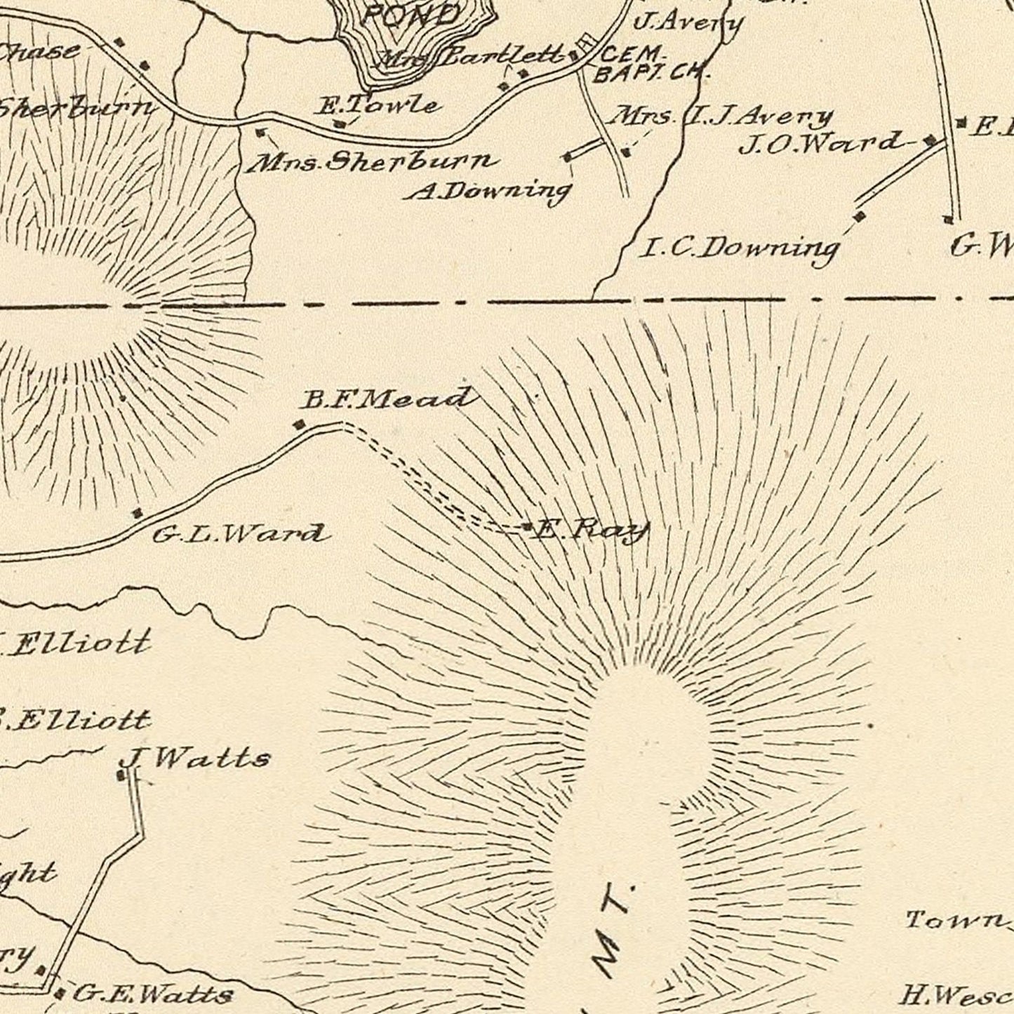 Vintage Map of Ellsworth, New Hampshire 1892