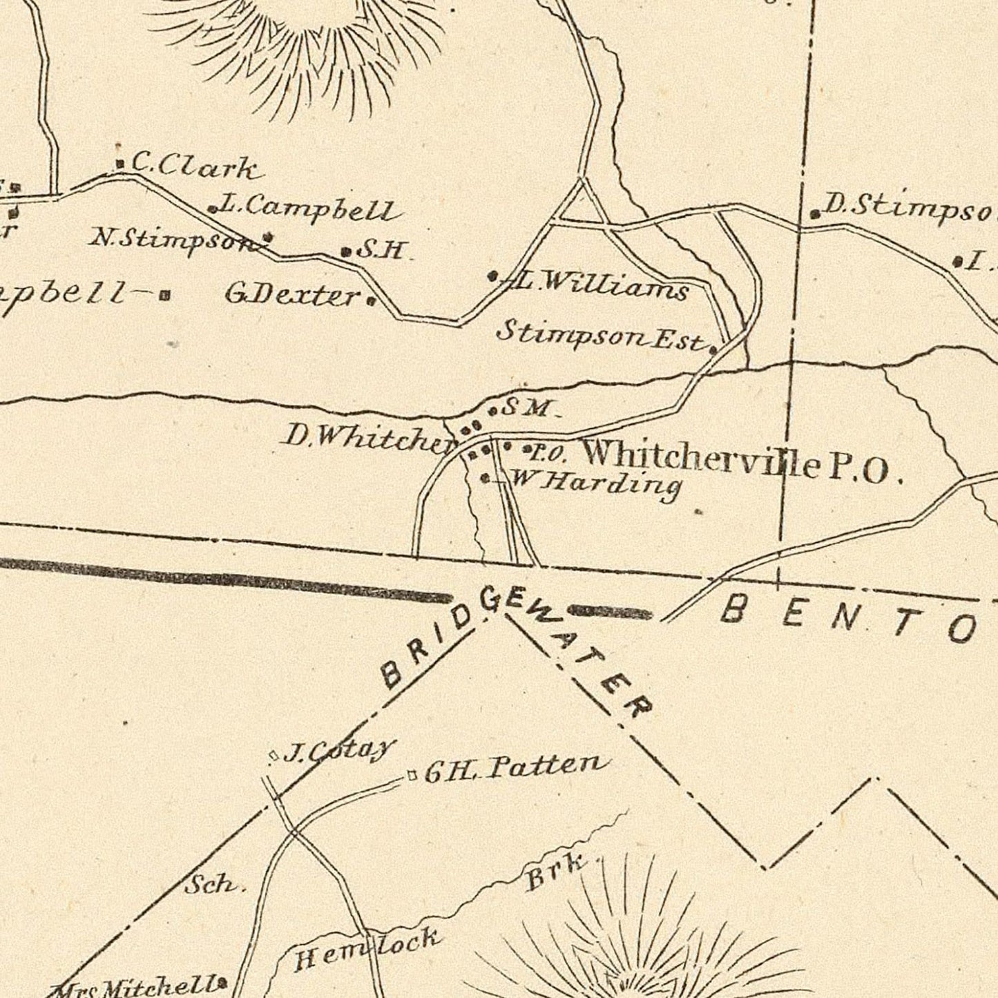 Vintage Map of Easton, New Hampshire, 1892