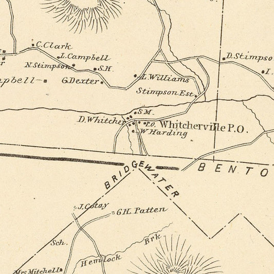 Vintage Map of Easton, New Hampshire, 1892